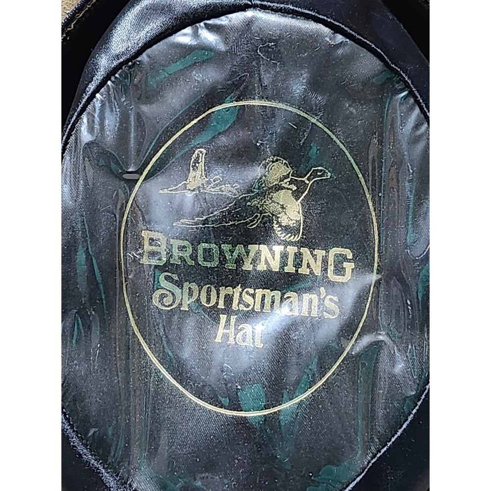 Vintage Browning Sportsman Hat - Tan Wool Felt Western Fedora - Beaded Band - Picture 4 of 8